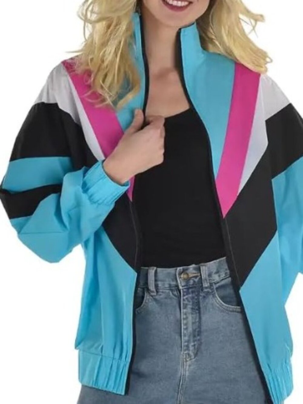 90's Jacket Windbreaker Retro Suit Yourself Fancy Dress Halloween Adult Costume